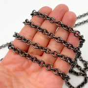 Black Rhodium Sterling Silver Cable Chain